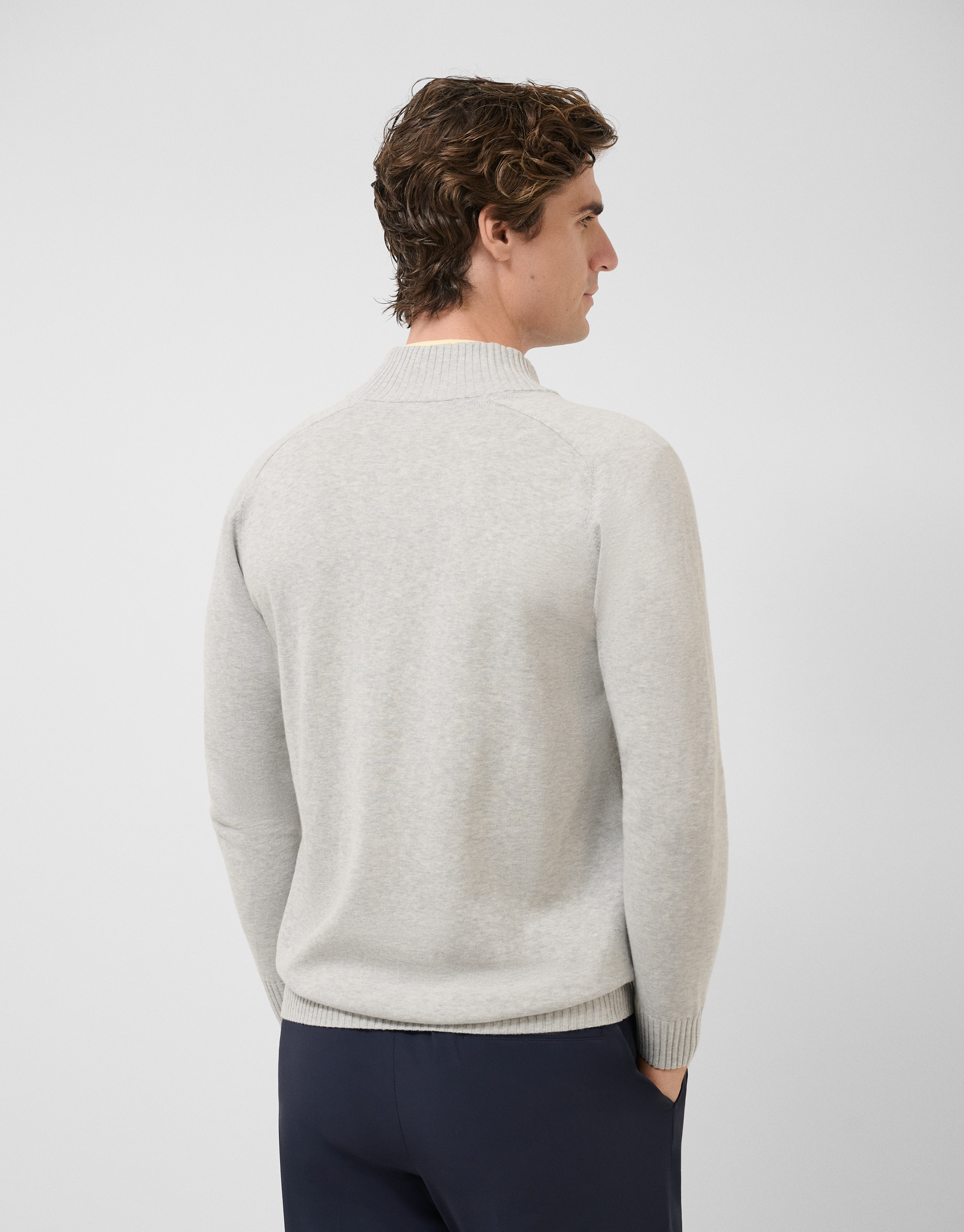 Light grey melange zip-up jacket - Man - SS2026 | Roberto Verino