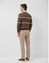 Mink and white cable knit jumper - Man - SS2026 | Roberto Verino