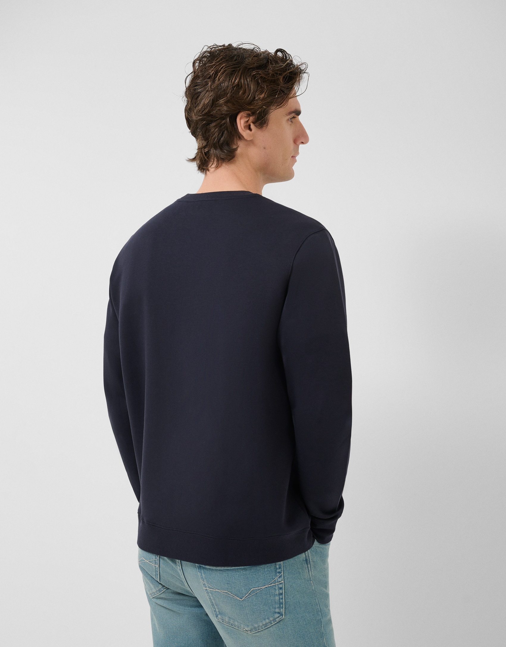 Sudadera marino logo a tono en pecho - Hombre | Roberto Verino