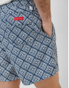 Navy blue and white geometric print swimsuit | Roberto Verino