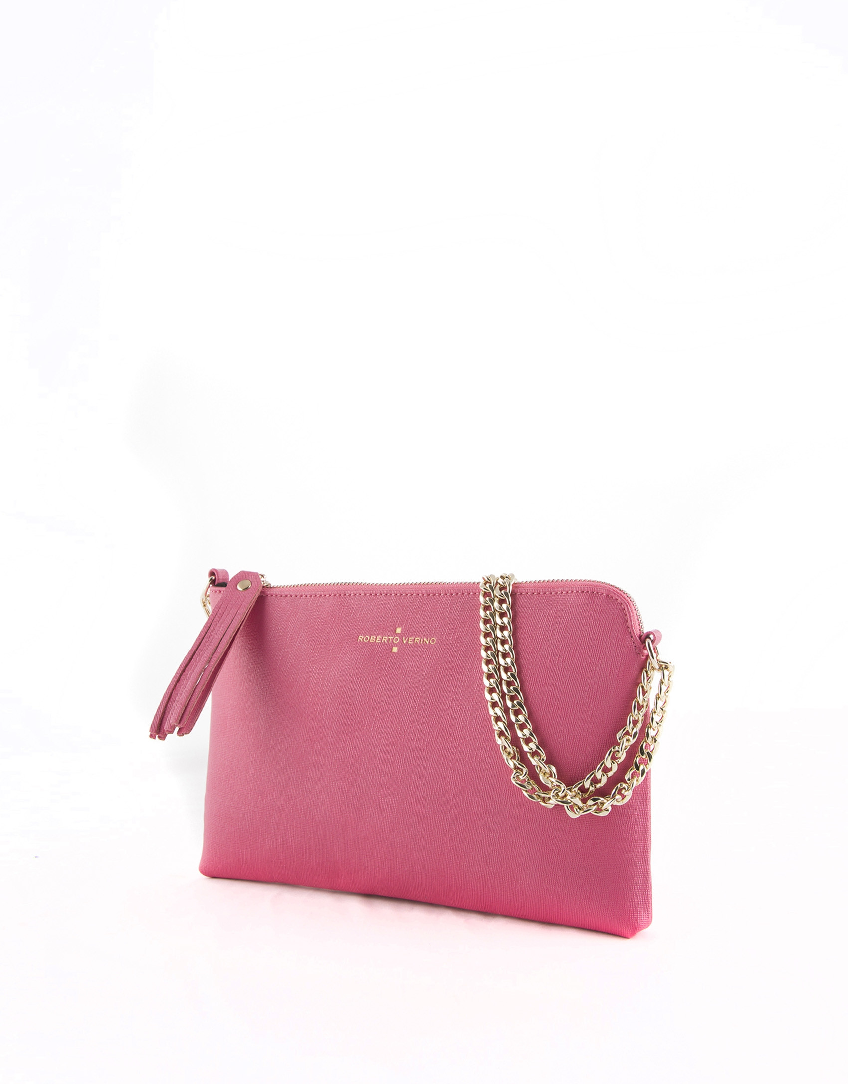 Bolso Clutch Lisa piel fucsia