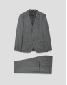 Half canvas slim fit suit in grey check - Man | Roberto Verino