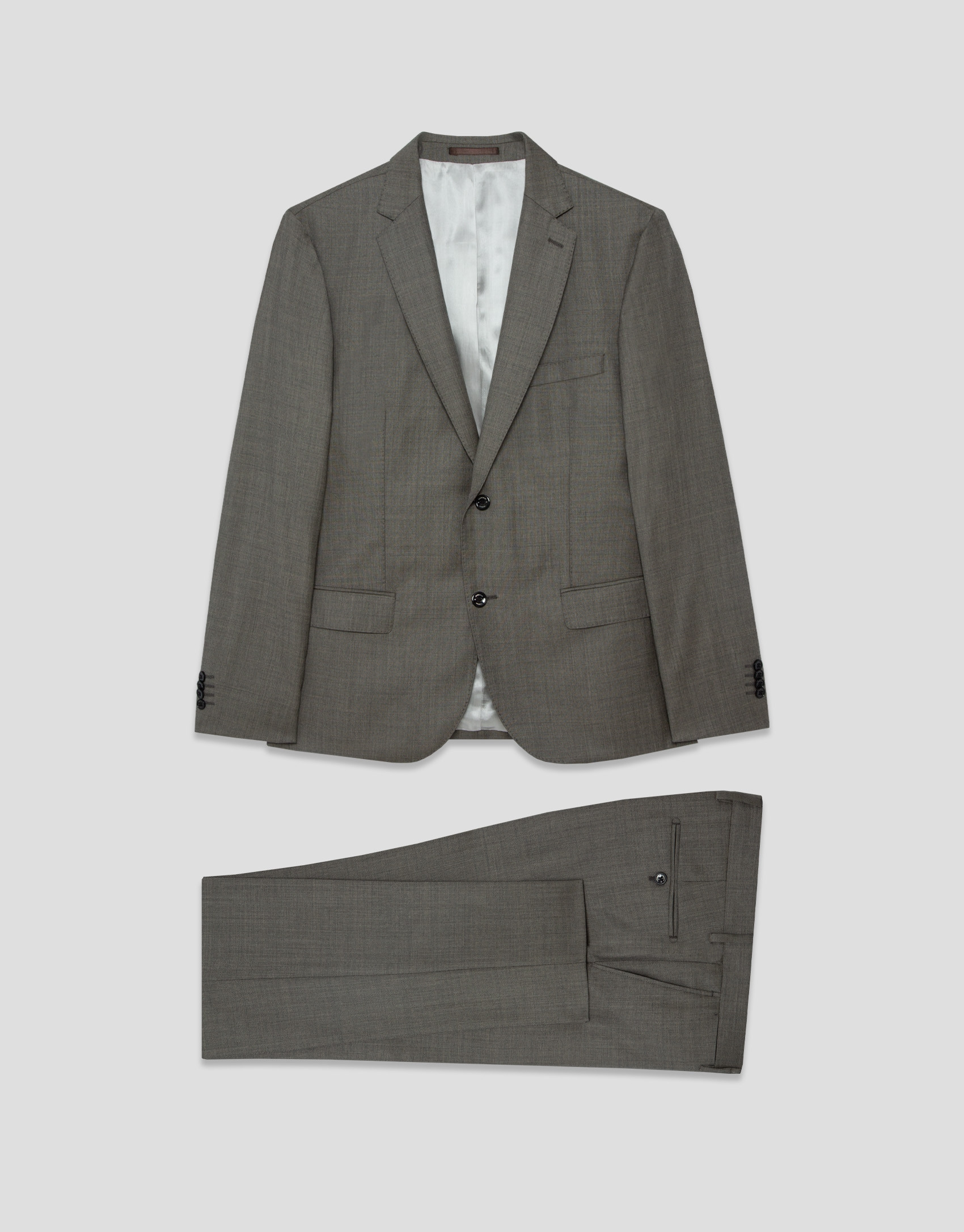 Slim fit mink wool half canvas suit - Man | Roberto Verino