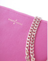 Fuchsia leather Lisa clutch bag