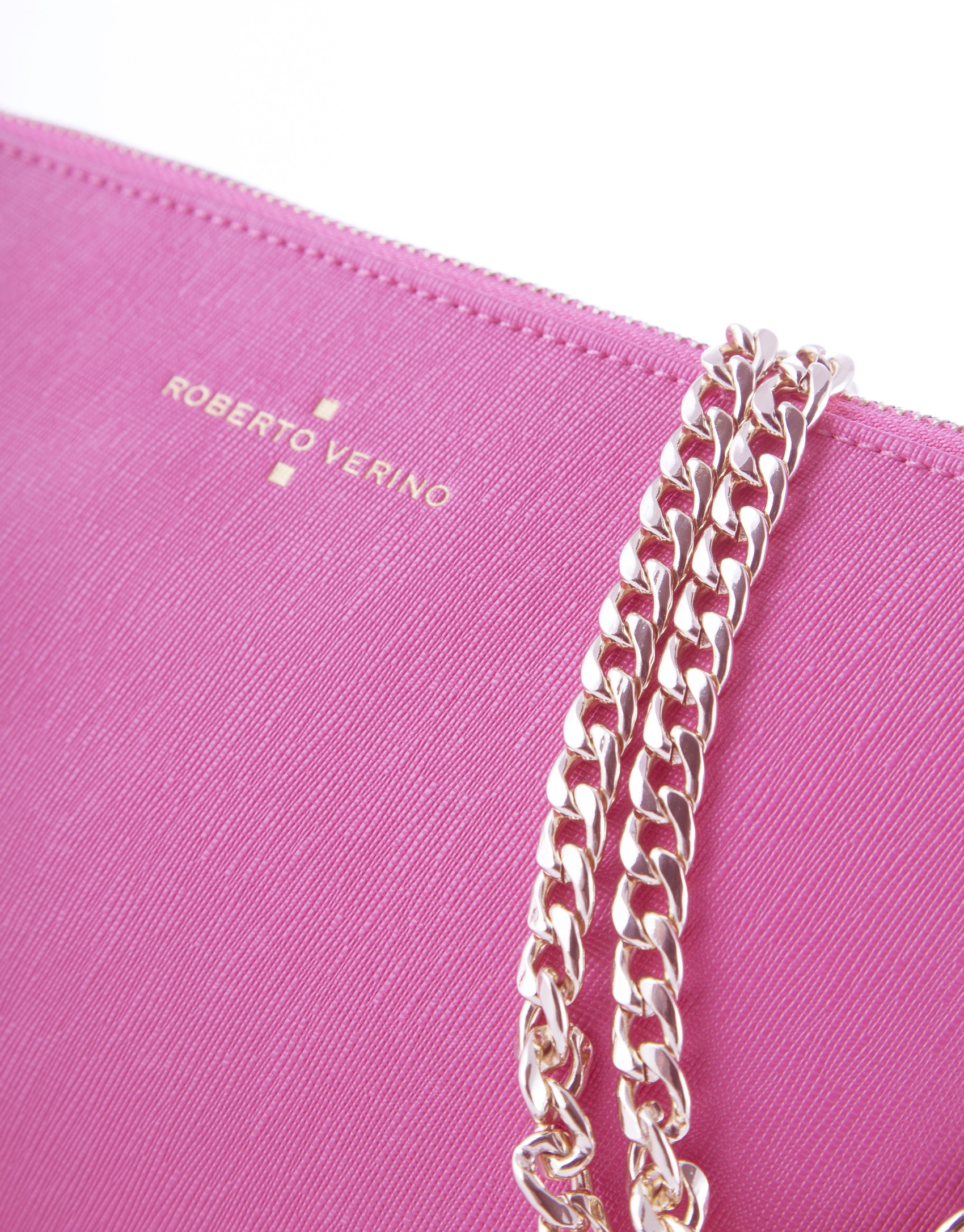 Bolso Clutch Lisa piel fucsia
