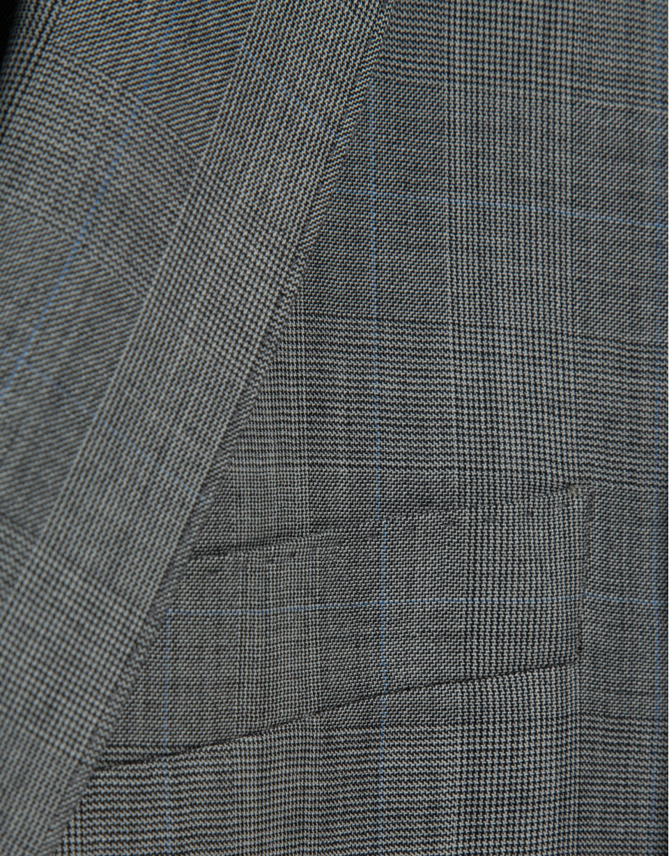 Traje half canvas slim fit cuadros tonos grises | Roberto Verino