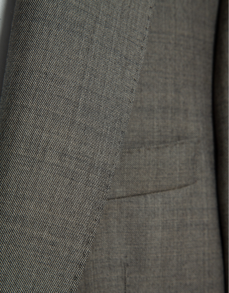 Traje half canvas slim fit lana visón - Hombre | Roberto Verino