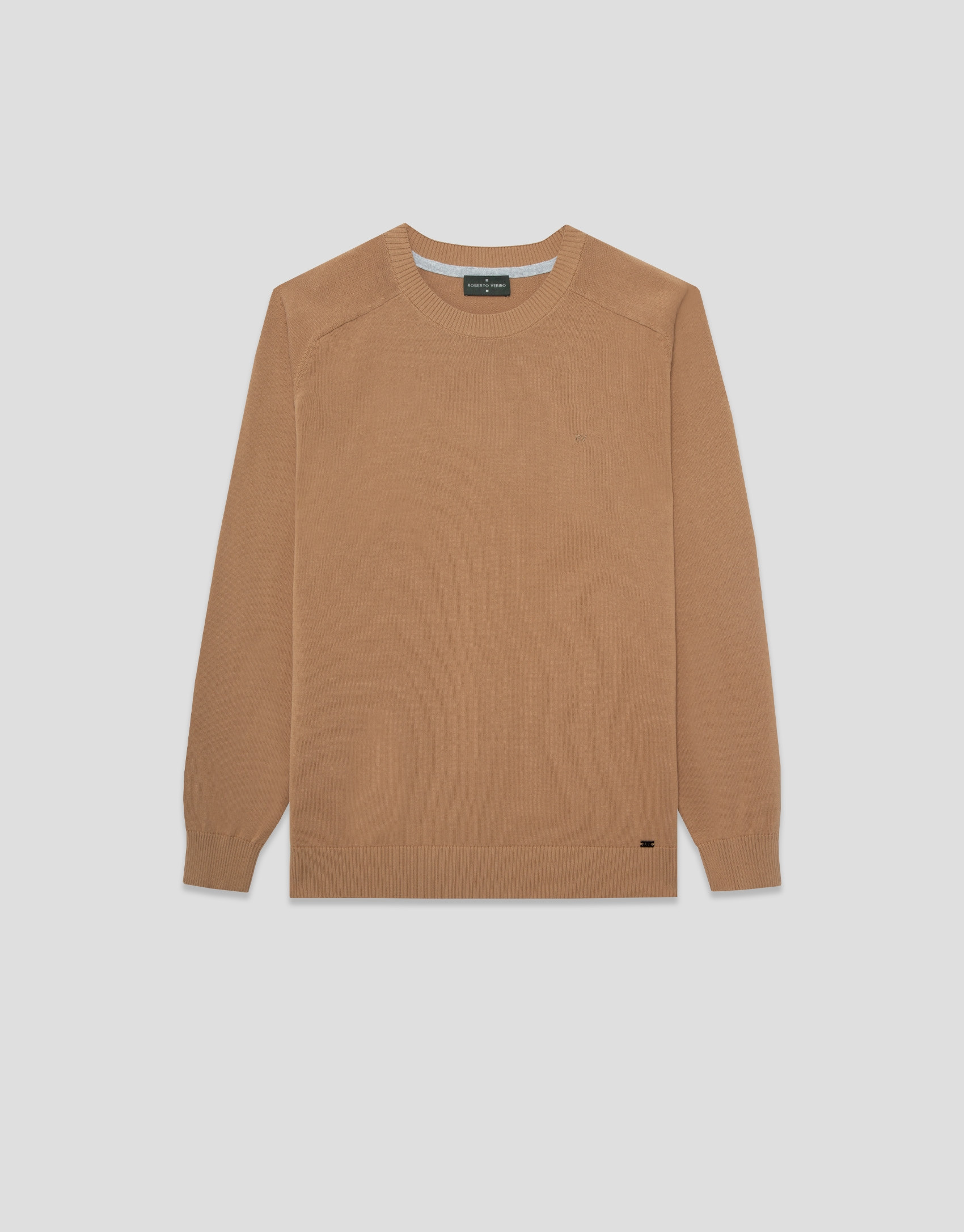 Jersey algodón liso high twist tostado - Hombre | Roberto Verino