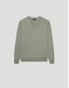 Light khaki high twist V-neck jumper - Man | Roberto Verino