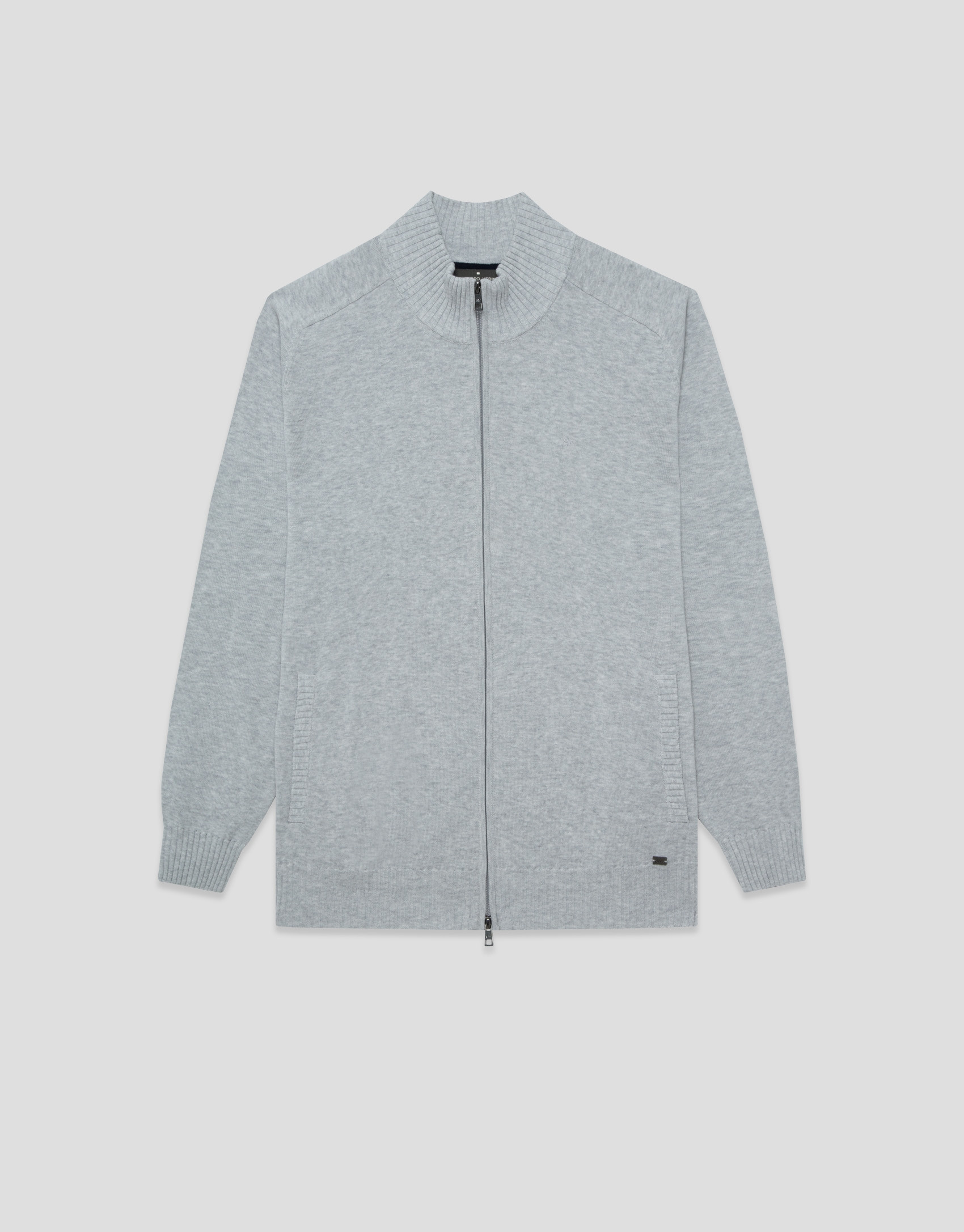 Light grey melange zip-up jacket - Man - SS2026 | Roberto Verino