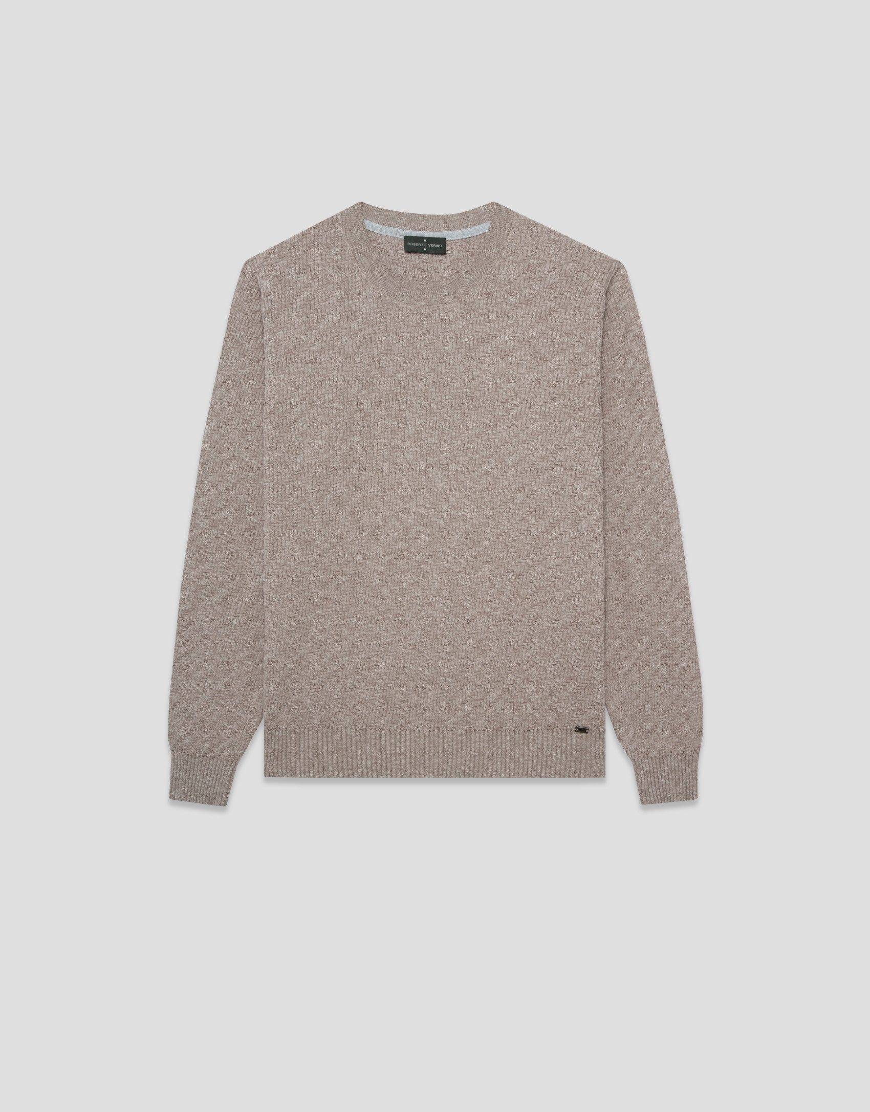 Jersey estructura algodón/lino visón - Hombre | Roberto Verino