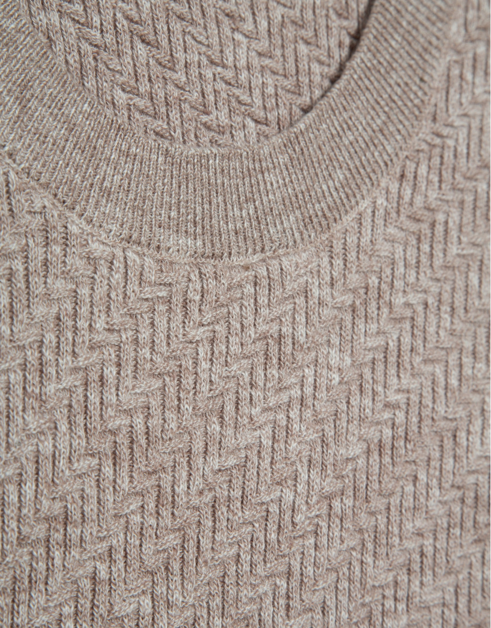 Mink cotton/linen structured jumper - Man | Roberto Verino