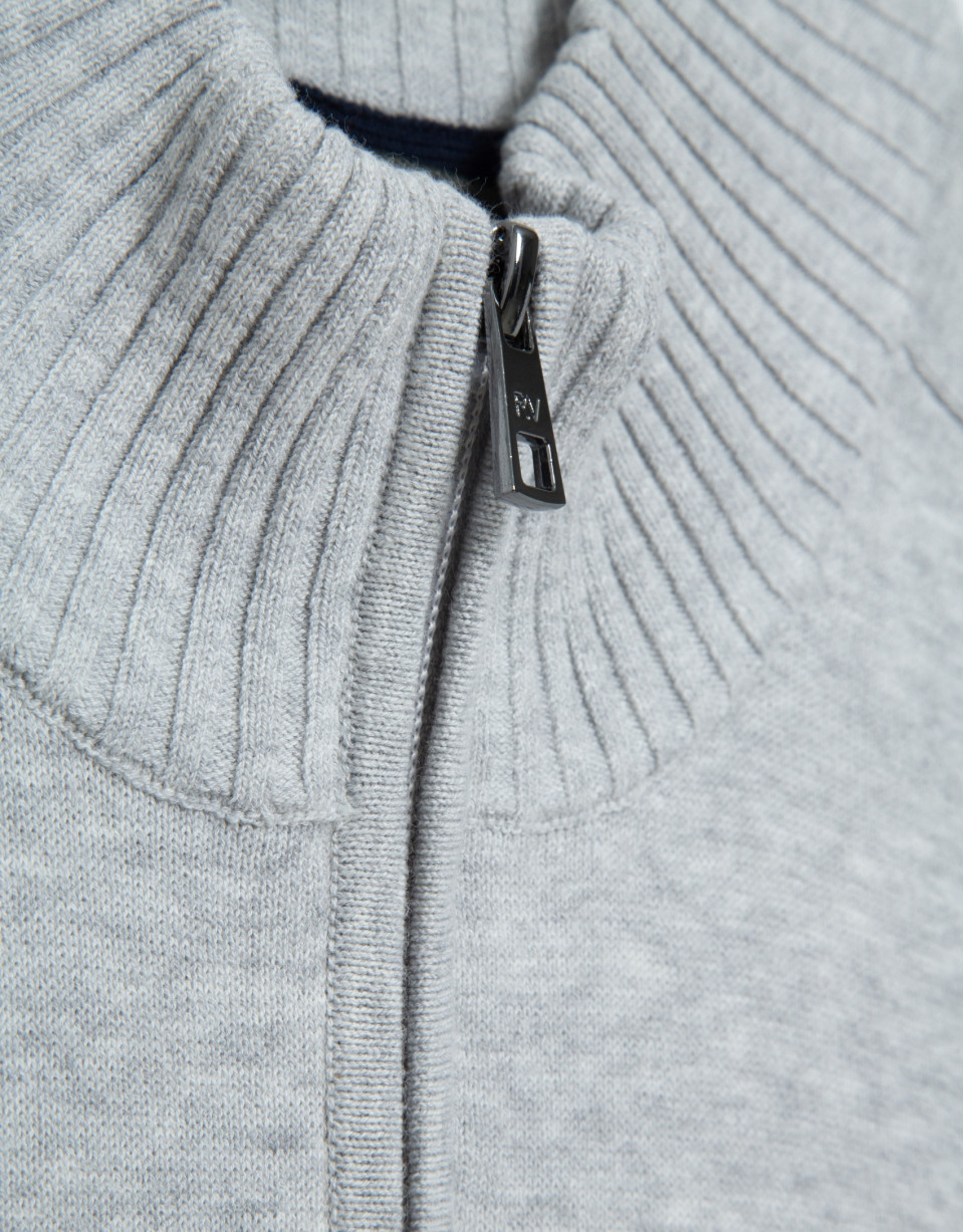 Light grey melange zip-up jacket - Man - SS2026 | Roberto Verino