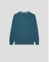 Teal high twist knit jumper - Man - SS2026 | Roberto Verino