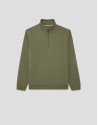 Khaki half-zip sweatshirt with chest logo - Man | Roberto Verino