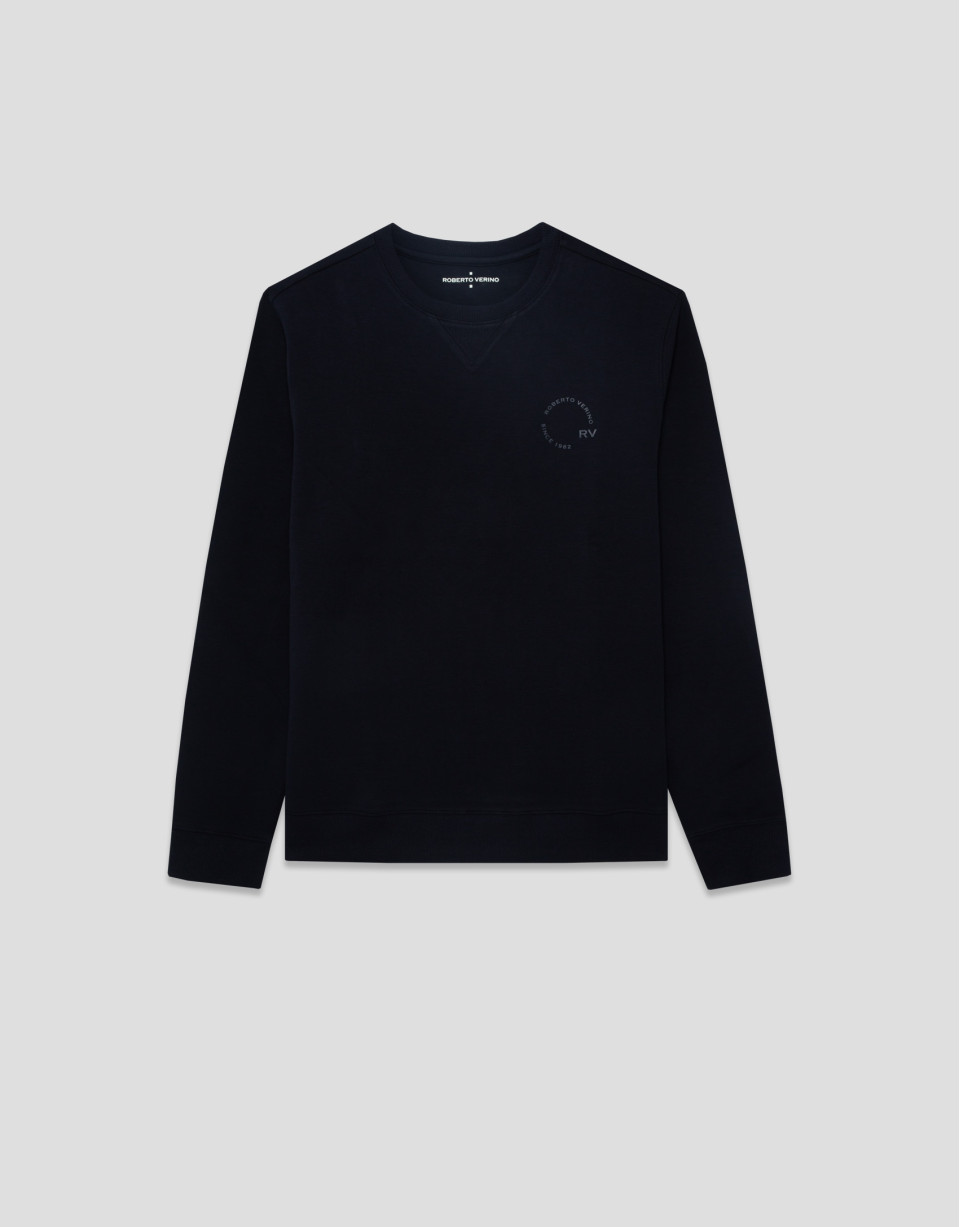 Sudadera marino logo a tono en pecho - Hombre | Roberto Verino