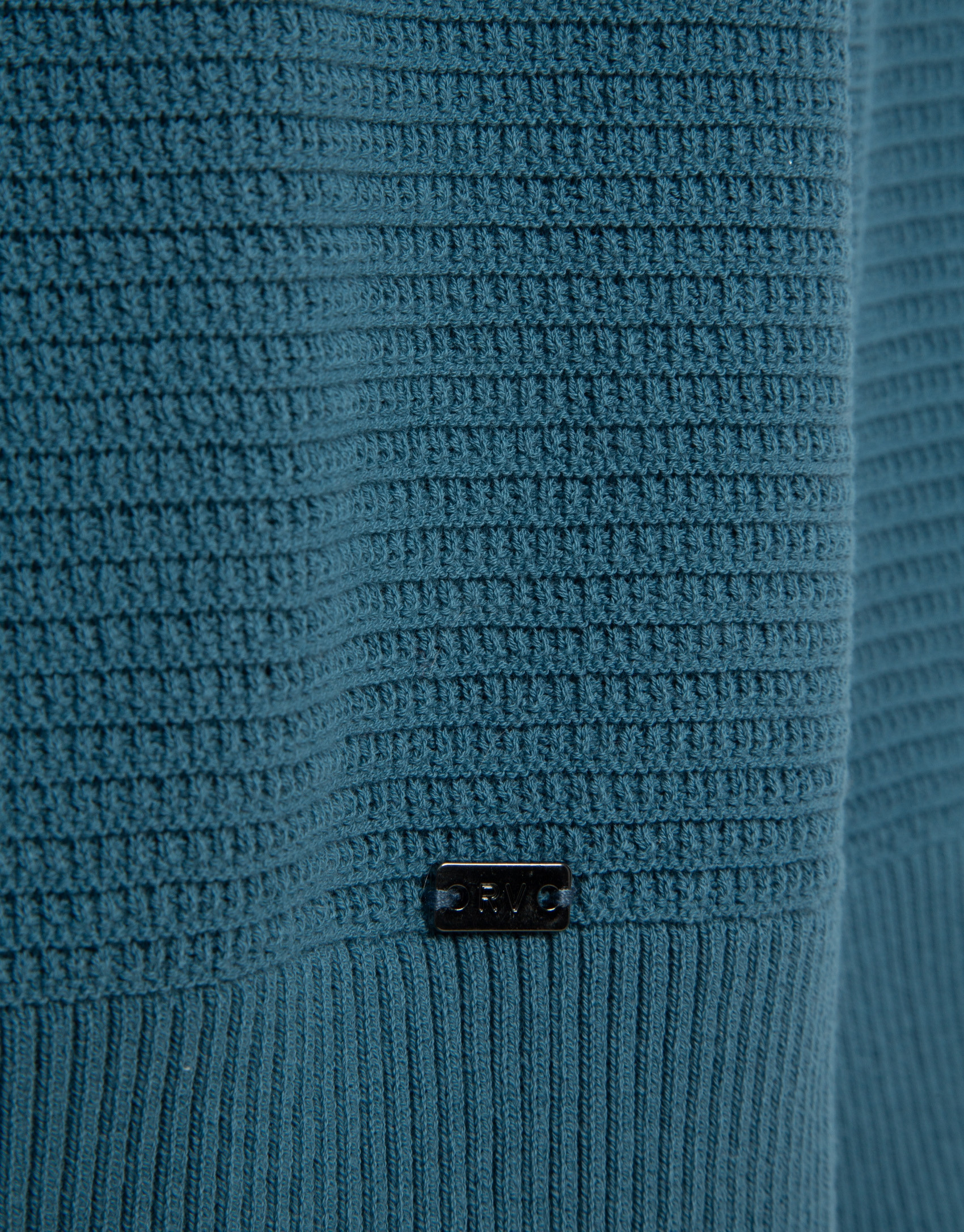 Teal high twist knit jumper - Man - SS2026 | Roberto Verino