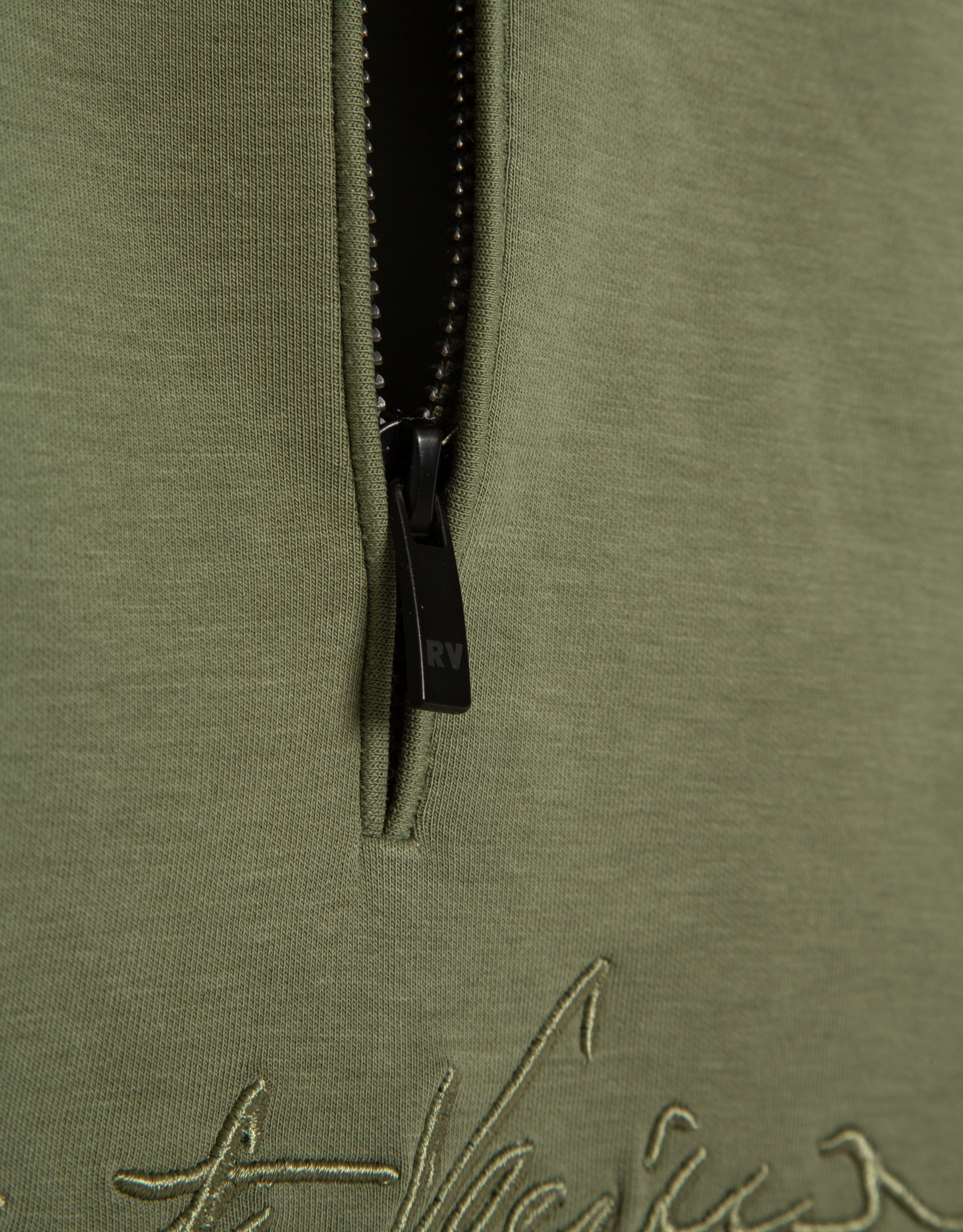 Khaki half-zip sweatshirt with chest logo - Man | Roberto Verino