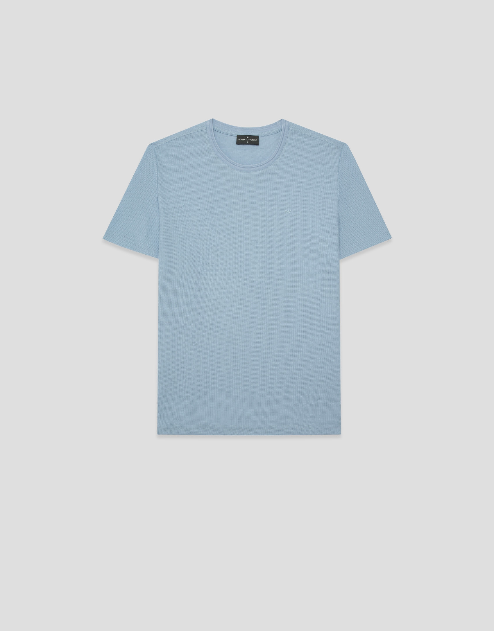 Light blue short-sleeved piqué T-shirt - Man | Roberto Verino