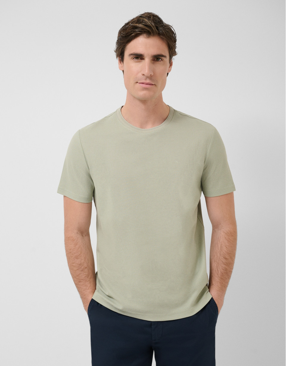 Camiseta manga corta piqué caqui claro - Hombre | Roberto Verino