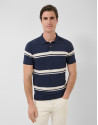Polo tricotado high twist rayas marino/blanco | Roberto Verino