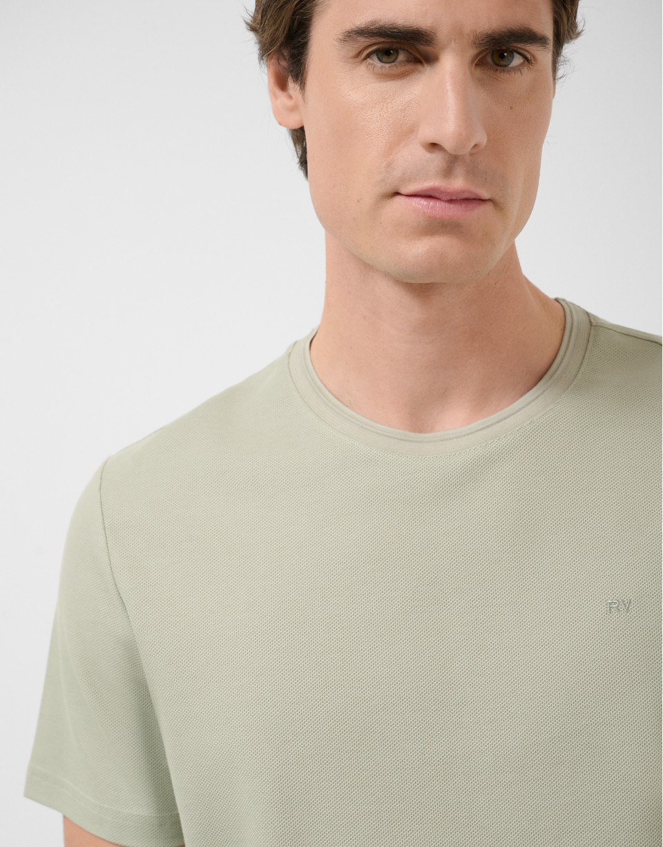 Camiseta manga corta piqué caqui claro - Hombre | Roberto Verino