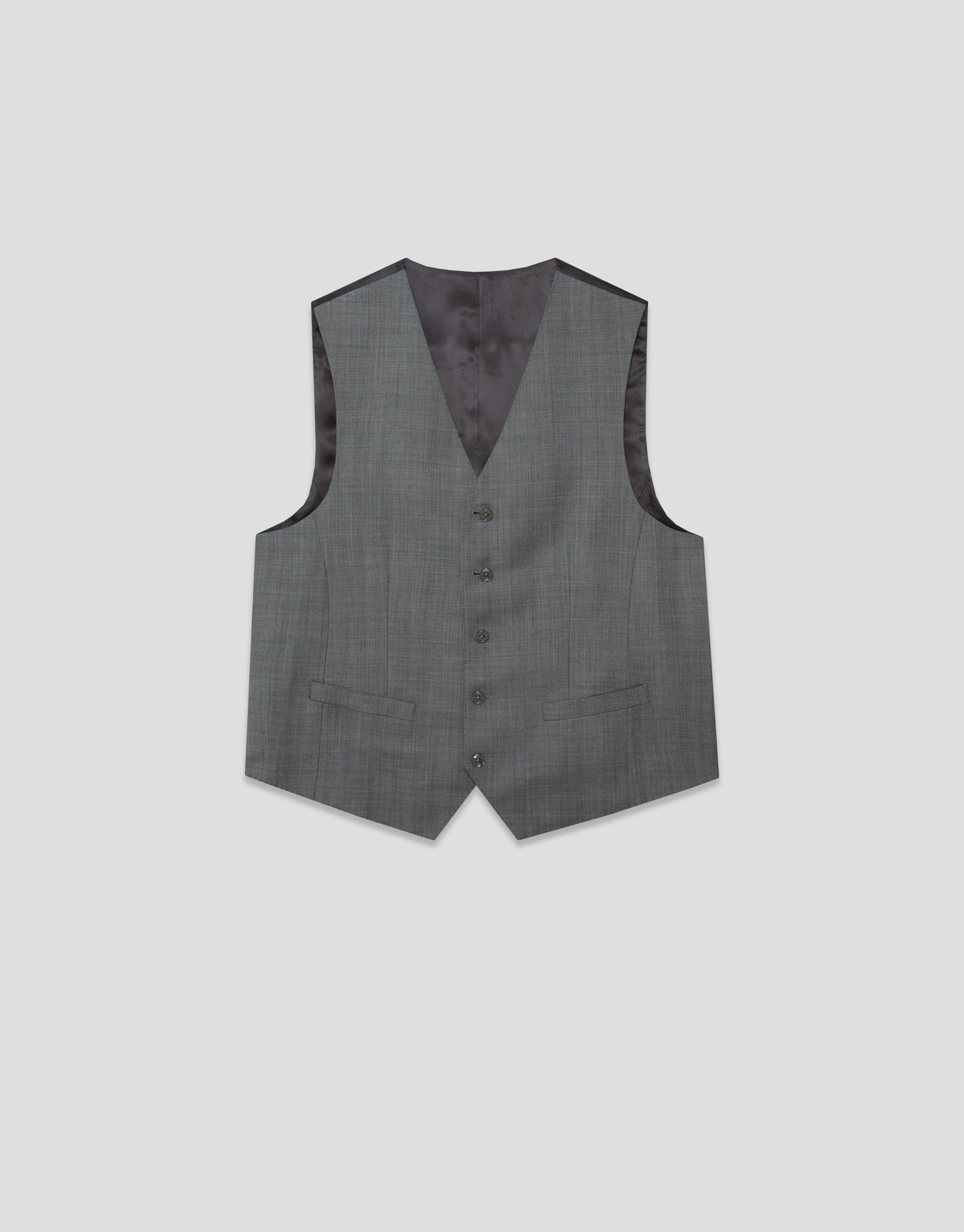 Grey checked waistcoat - Man - SS2026 | Roberto Verino