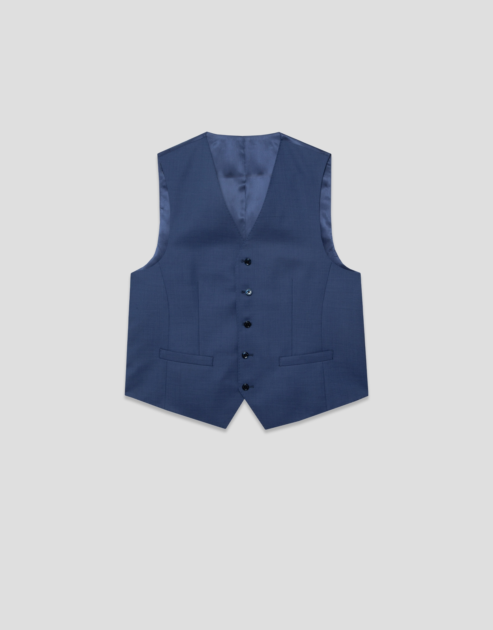 Plain greyish blue wool waistcoat - Man | Roberto Verino