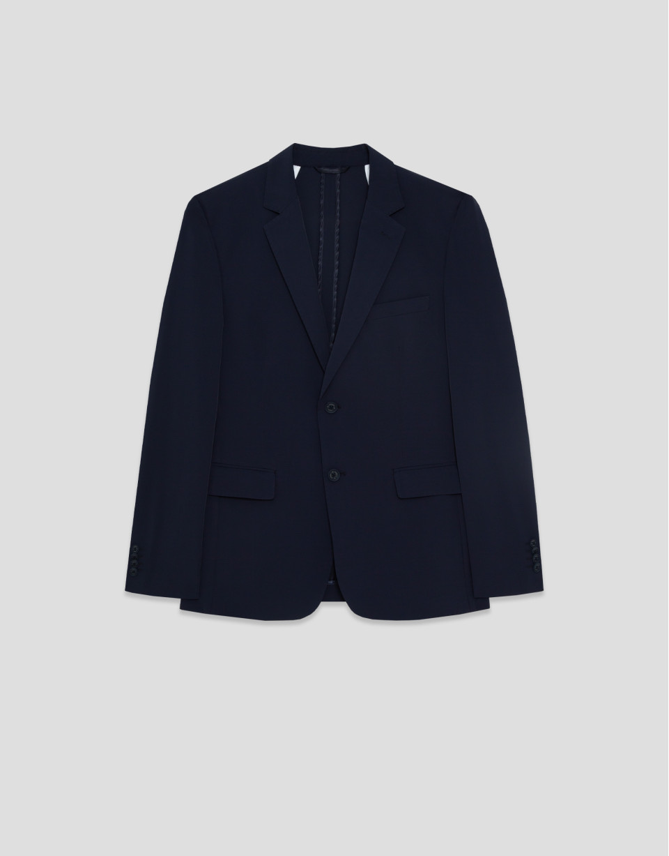 Navy blue technical fabric blazer - Man | Roberto Verino