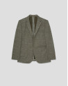Comfort jacket in khaki/white cotton/linen knit | Roberto Verino