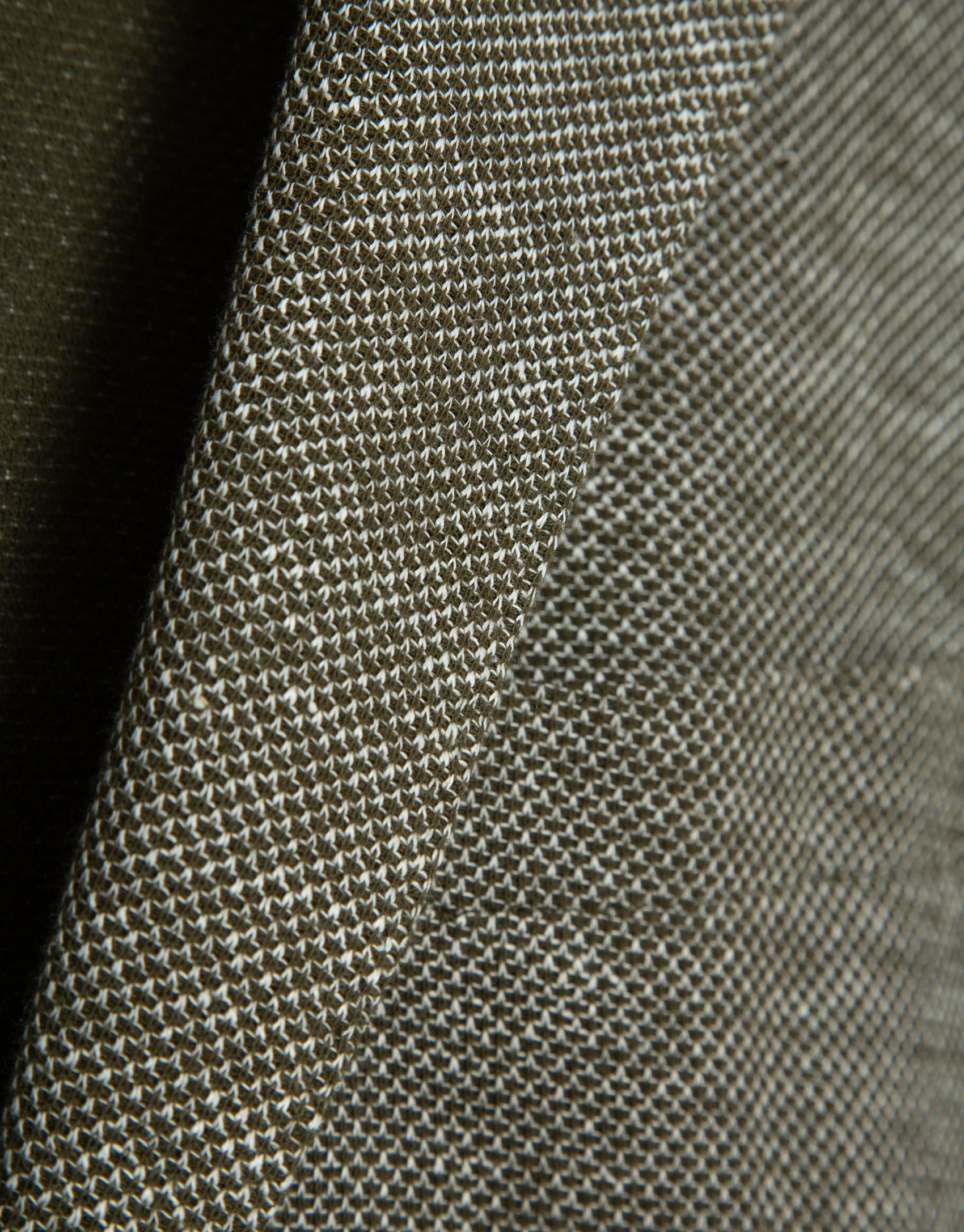 Comfort jacket in khaki/white cotton/linen knit | Roberto Verino