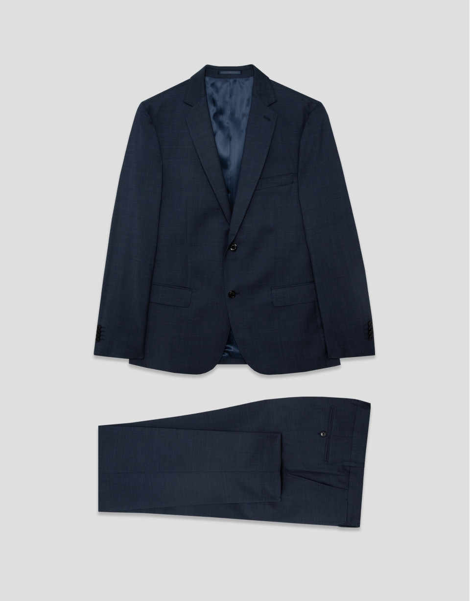 Traje half canvas slim fit falso liso marino | Roberto Verino