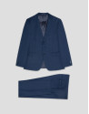 Traje half canvas slim fit cuadros azul tinta | Roberto Verino