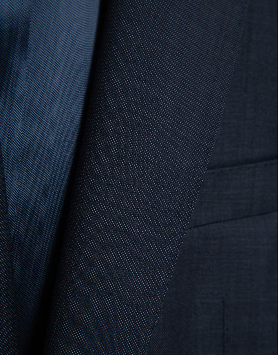 Traje half canvas slim fit falso liso marino | Roberto Verino