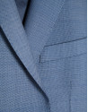 Half canvas slim fit suit in blue-grey bird's... | Roberto Verino