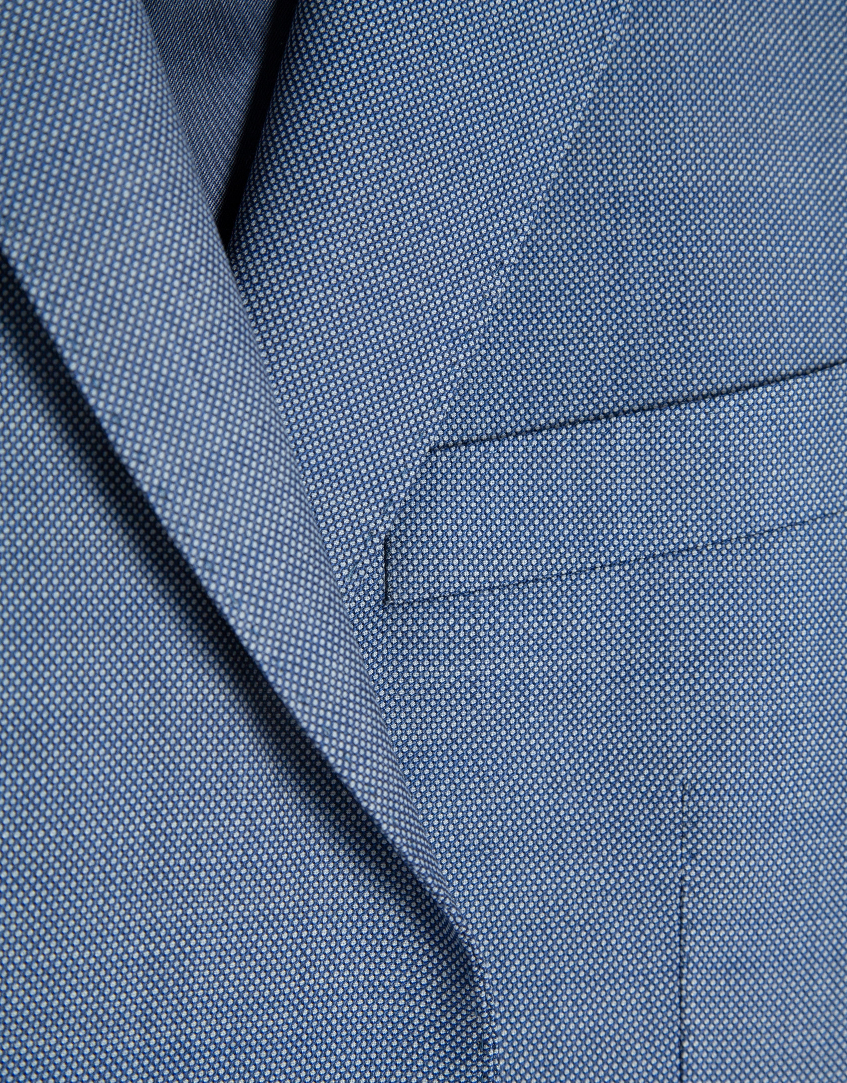 Half canvas slim fit suit in blue-grey bird's... | Roberto Verino