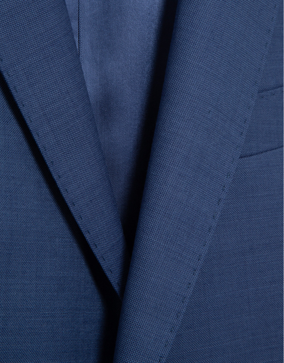Half canvas slim fit suit in plain blue-grey | Roberto Verino
