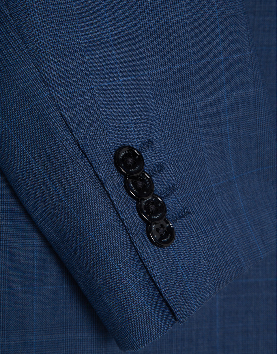 Traje half canvas slim fit cuadros azul tinta | Roberto Verino