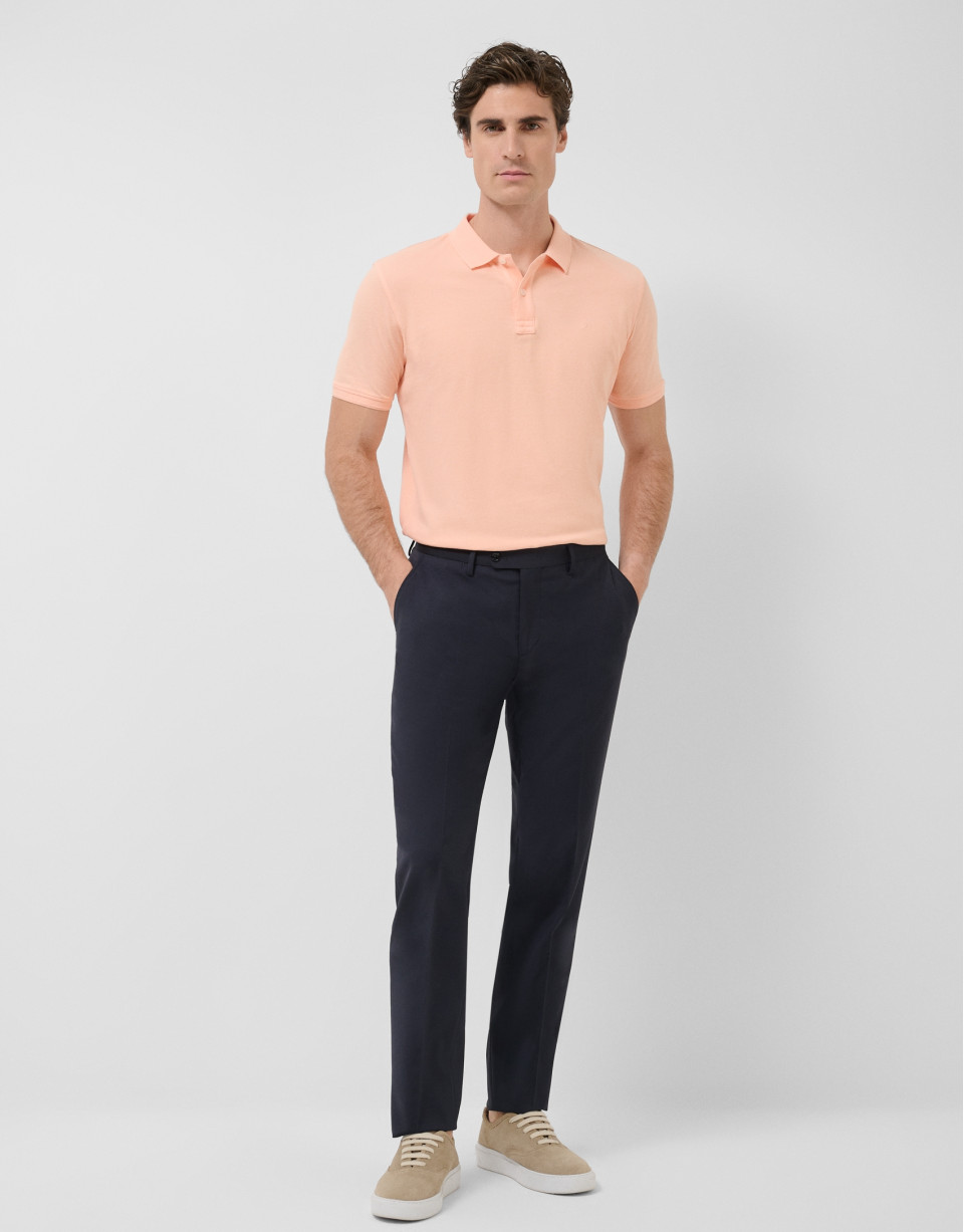 Light orange short-sleeved piqué polo shirt | Roberto Verino