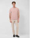 Camiseta manga corta mercerizado rosa rib blanco | Roberto Verino