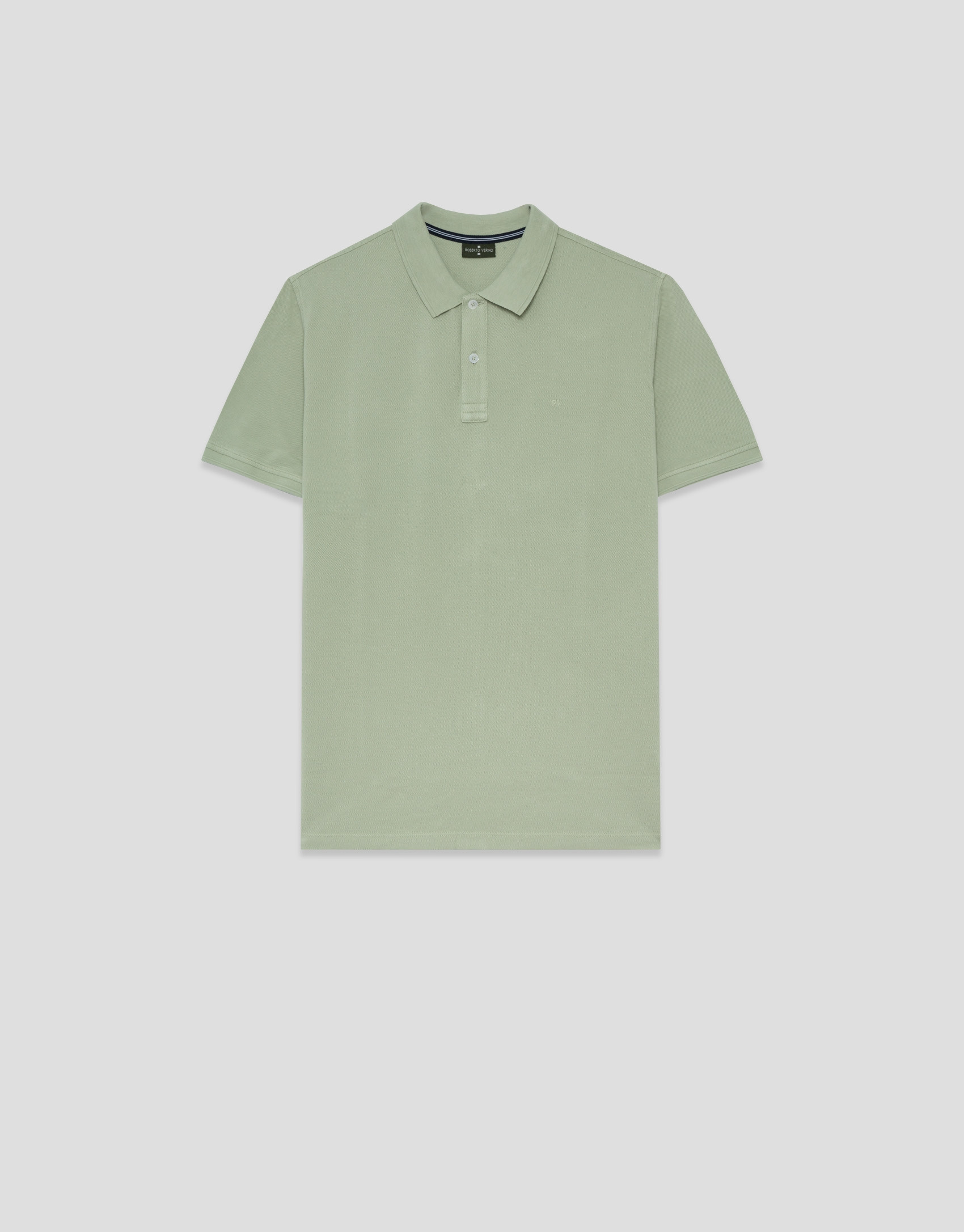 Khaki short-sleeved piqué polo shirt - Man | Roberto Verino