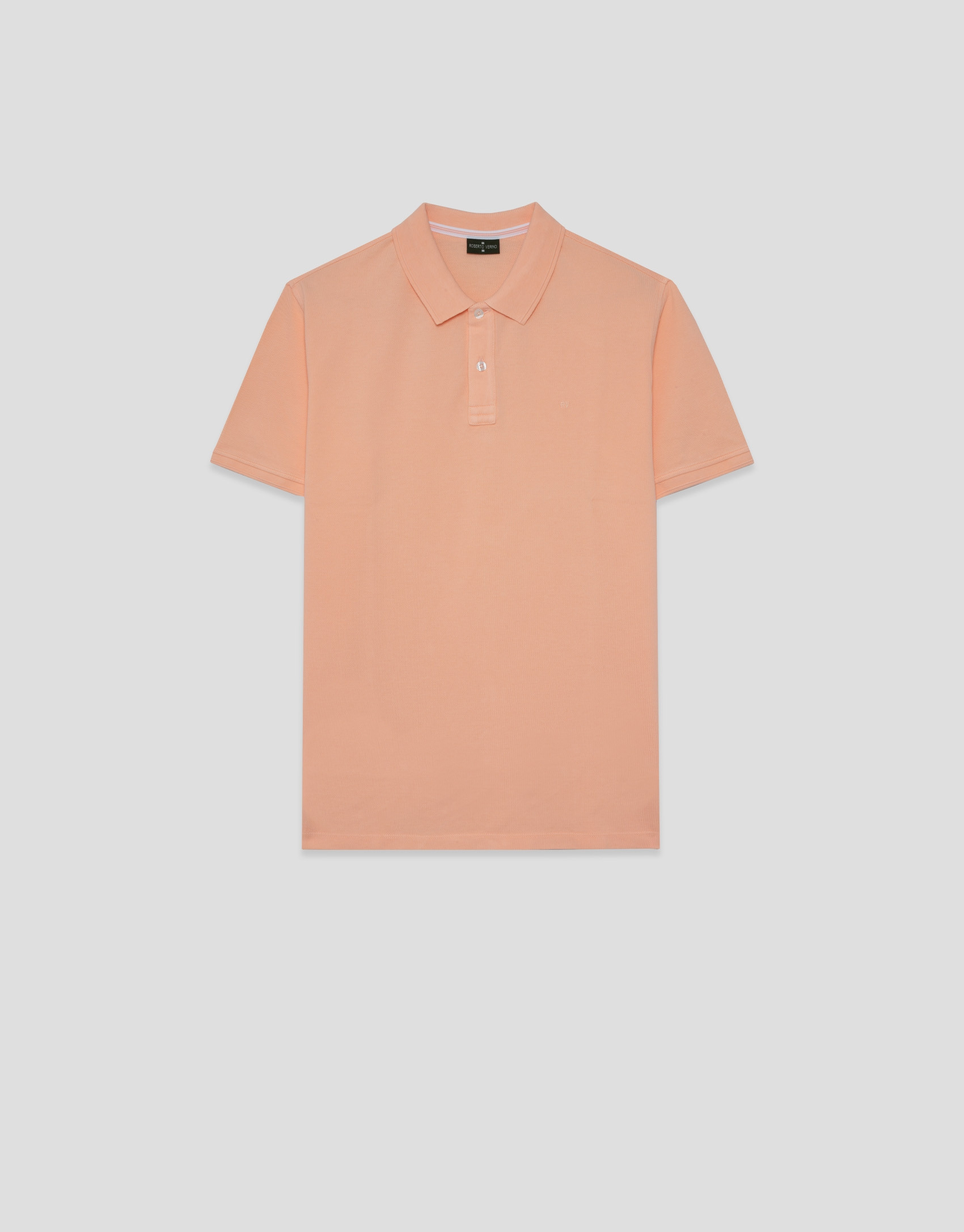 Light orange short-sleeved piqué polo shirt | Roberto Verino