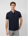 Navy blue mercerised polo shirt - Man - SS2026 | Roberto Verino