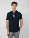 Navy blue short-sleeved piqué polo shirt - Man | Roberto Verino