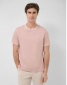 Camiseta manga corta mercerizado rosa rib blanco | Roberto Verino