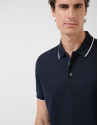 Navy blue mercerised polo shirt - Man - SS2026 | Roberto Verino