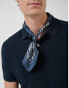Navy blue short-sleeved piqué polo shirt - Man | Roberto Verino