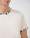 Camiseta manga corta mercerizado blanco rib ... | Roberto Verino