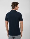Navy blue short-sleeved piqué polo shirt - Man | Roberto Verino