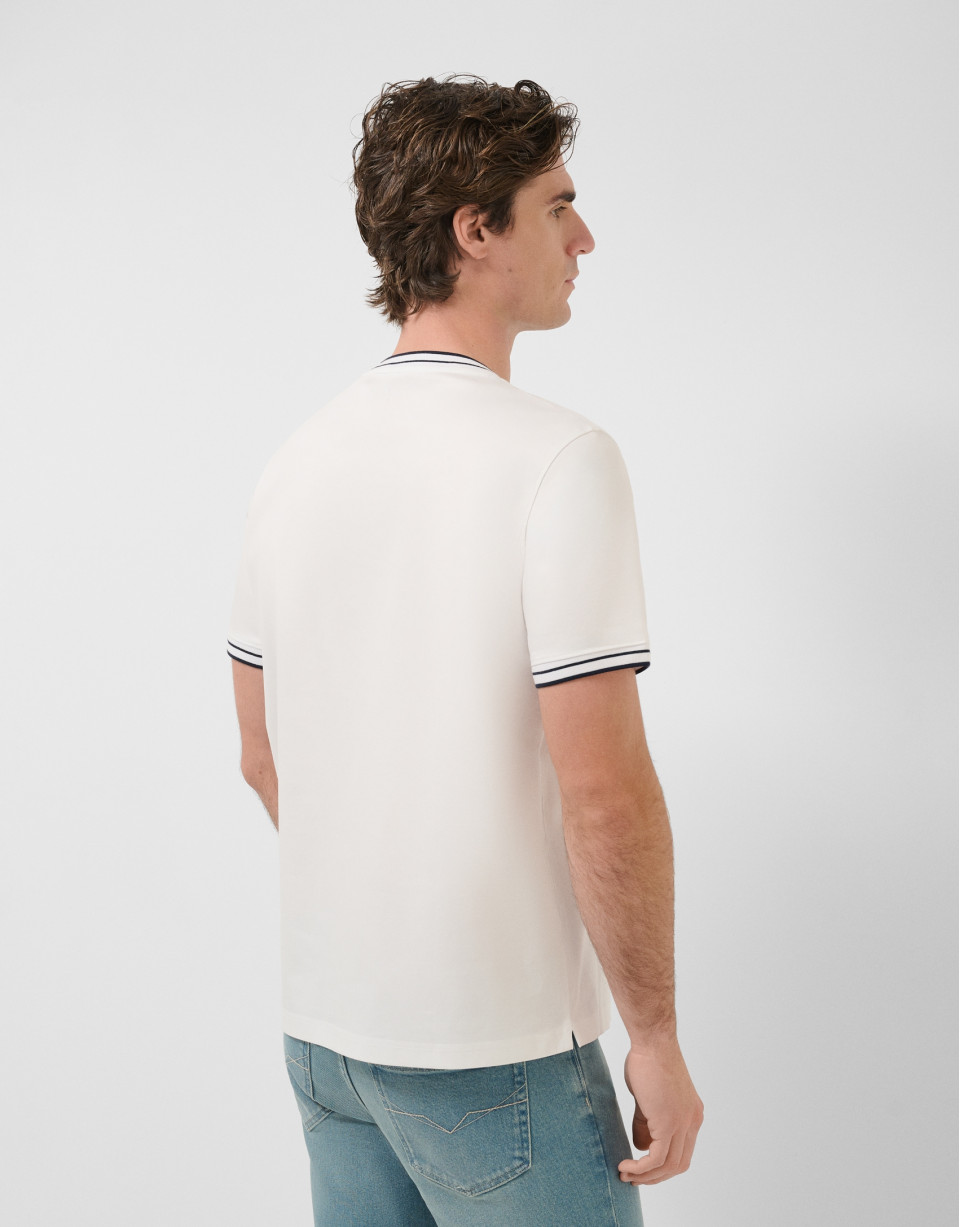 White mercerised short-sleeved T-shirt - Man | Roberto Verino